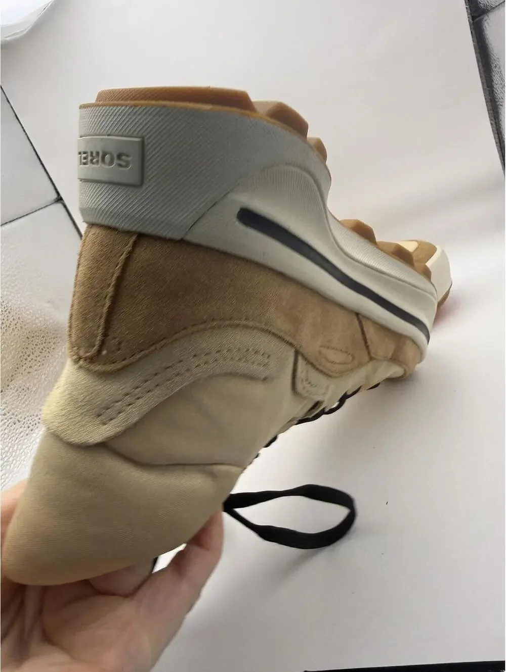 Sorel Beige Brown High-Top Sneakers Size 7 with Black Laces ONA 503 Mid Sneaker - Picture 10 of 11
